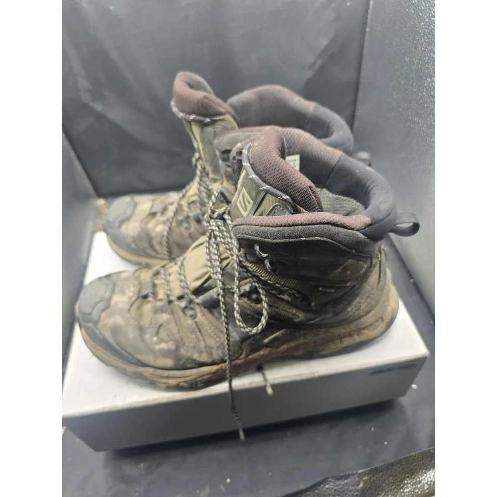 Salomon Quest 4 Gore-Tex Men's Hiking Boots Size 11.5 - Olive Night/Peat/Safari